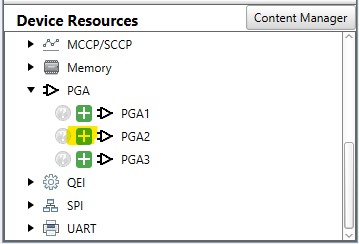 MCC device resources PGA