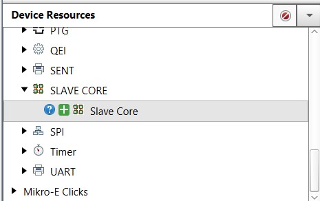 MPLAB Device Resources Select Slave Core