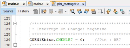 MPLAB MCC pin manager interrupt config bug