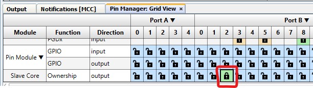 MPLAB MCC Pin Manager